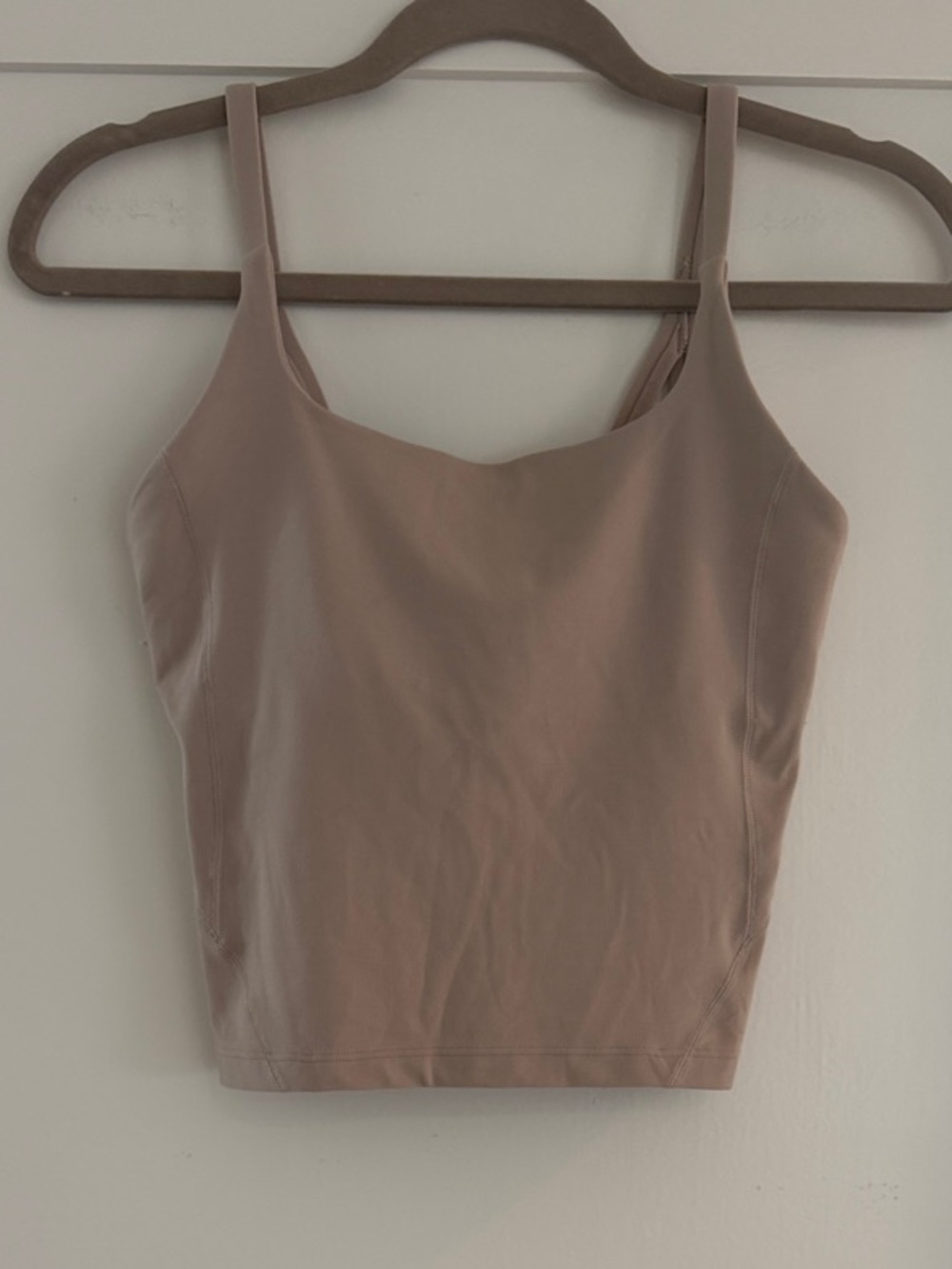 Lululemon Strappy Nulu Shelf Tank Top in Tan/Beige | Size 4